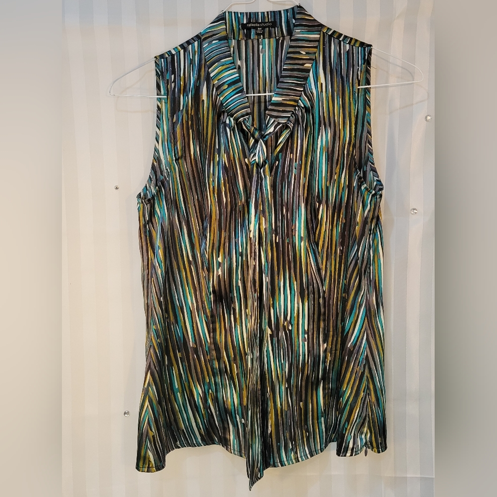 Womens Rafaella Studio Blouse multi color short sleeve